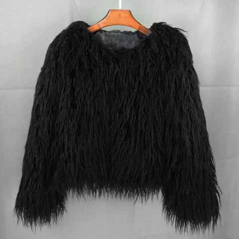 Shaggy Vegan Mongolian Fur Festival Coat - Ra The Boutique