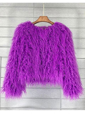 Shaggy Vegan Mongolian Fur Festival Coat - Ra The Boutique