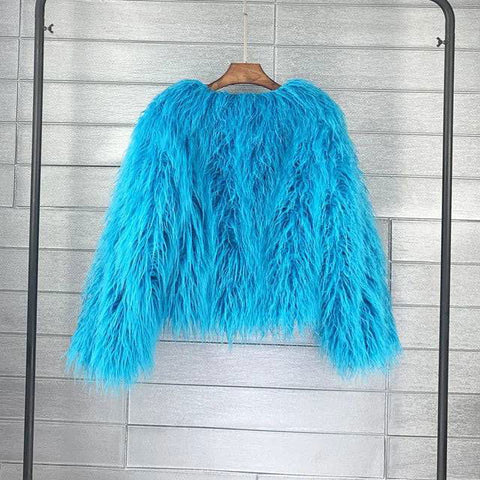 Shaggy Vegan Mongolian Fur Festival Coat - Ra The Boutique
