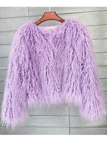 Shaggy Vegan Mongolian Fur Festival Coat - Ra The Boutique