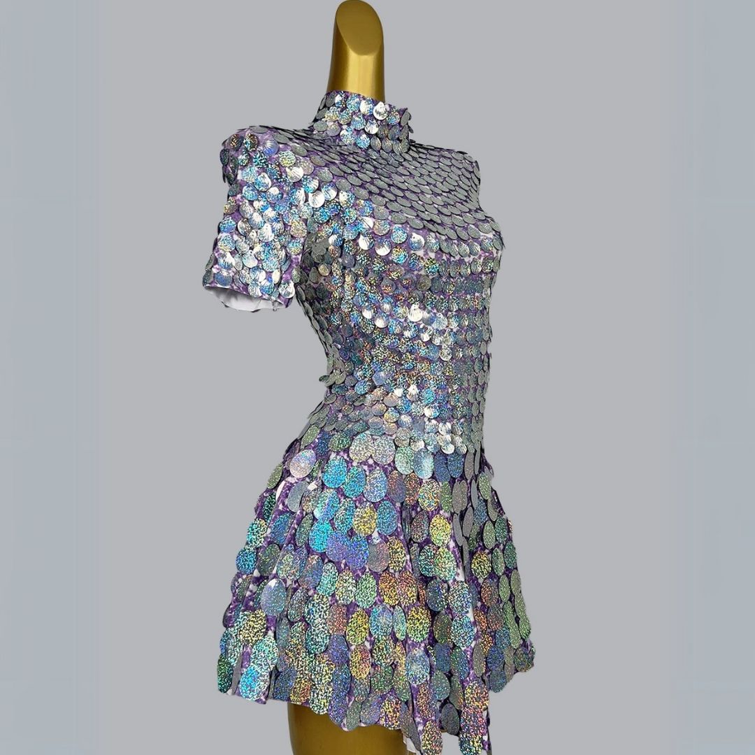 Shell Shaped Sequin Party Festival Mini Dress - Ra The Boutique - 