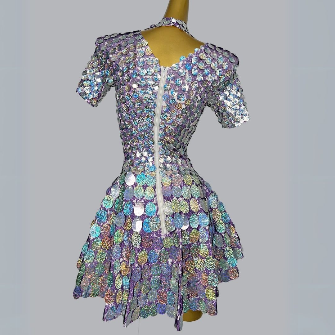 Shell Shaped Sequin Party Festival Mini Dress - Ra The Boutique - 