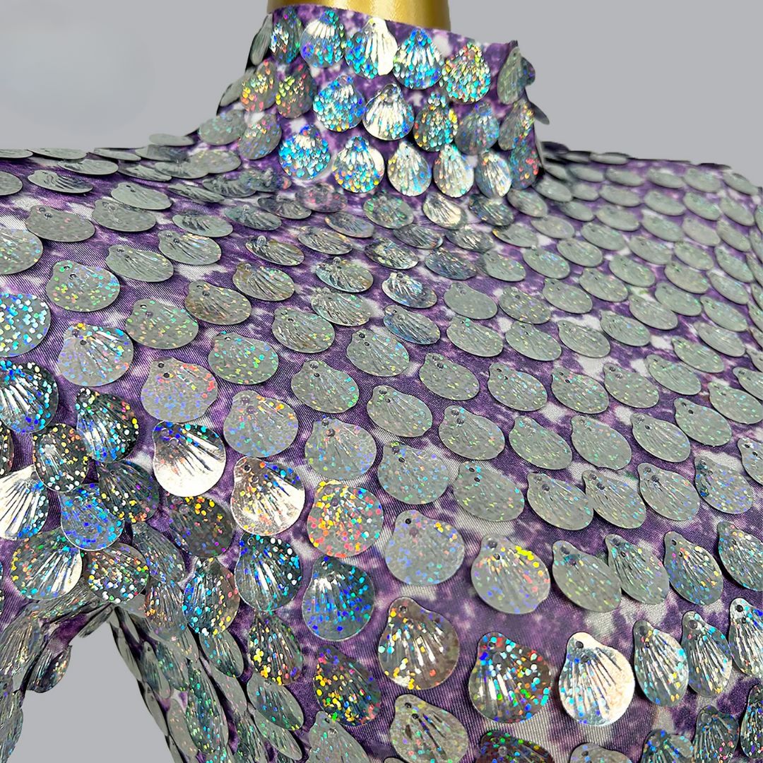 Shell Shaped Sequin Party Festival Mini Dress - Ra The Boutique - 