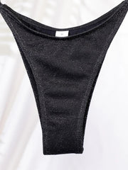Shimmer Triangle Bikini – Sparkling Halter with High Cut - Ra The Boutique - 