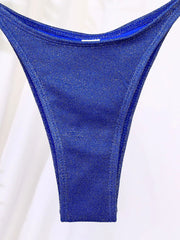 Shimmer Triangle Bikini – Sparkling Halter with High Cut - Ra The Boutique - 