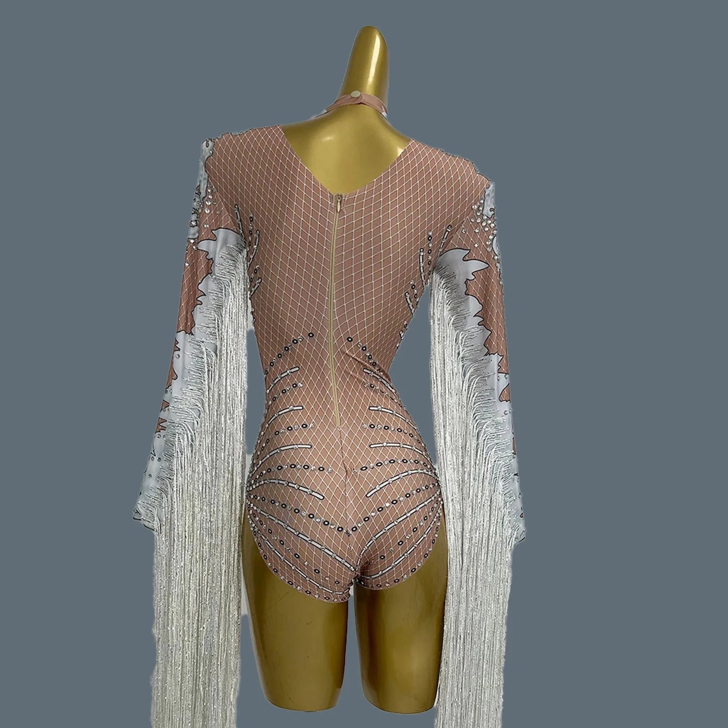 Showstopper Flowing Fringe Long Sleeve Festival Bodysuit - Ra The Boutique