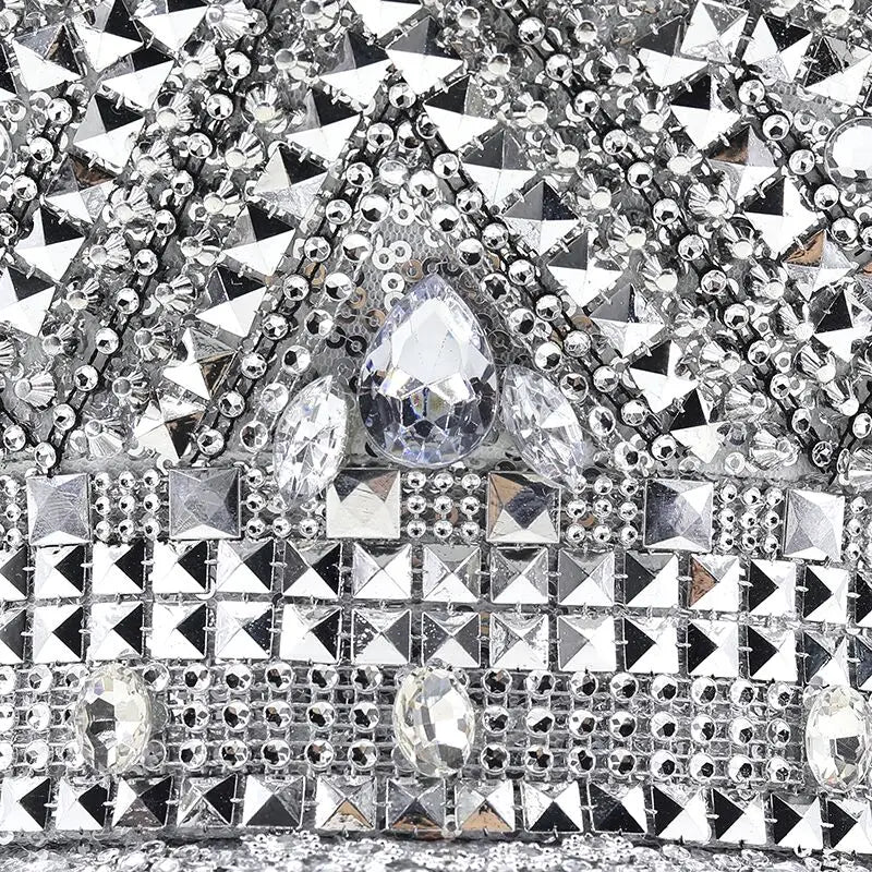 Silver Rhinestone and Rivet Festival Captain's Hat - Ra The Boutique -  - #tag1# - #tag2#