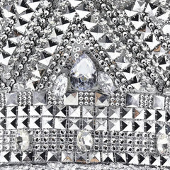 Silver Rhinestone and Rivet Festival Captain's Hat - Ra The Boutique -  - #tag1# - #tag2#