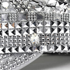 Silver Rhinestone and Rivet Festival Captain's Hat - Ra The Boutique -  - #tag1# - #tag2#