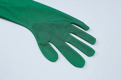Slinky Plunging Neck Ruched Mini Dress with Matching Gloves – Midnight Black or Emerald Green - Ra The Boutique - 