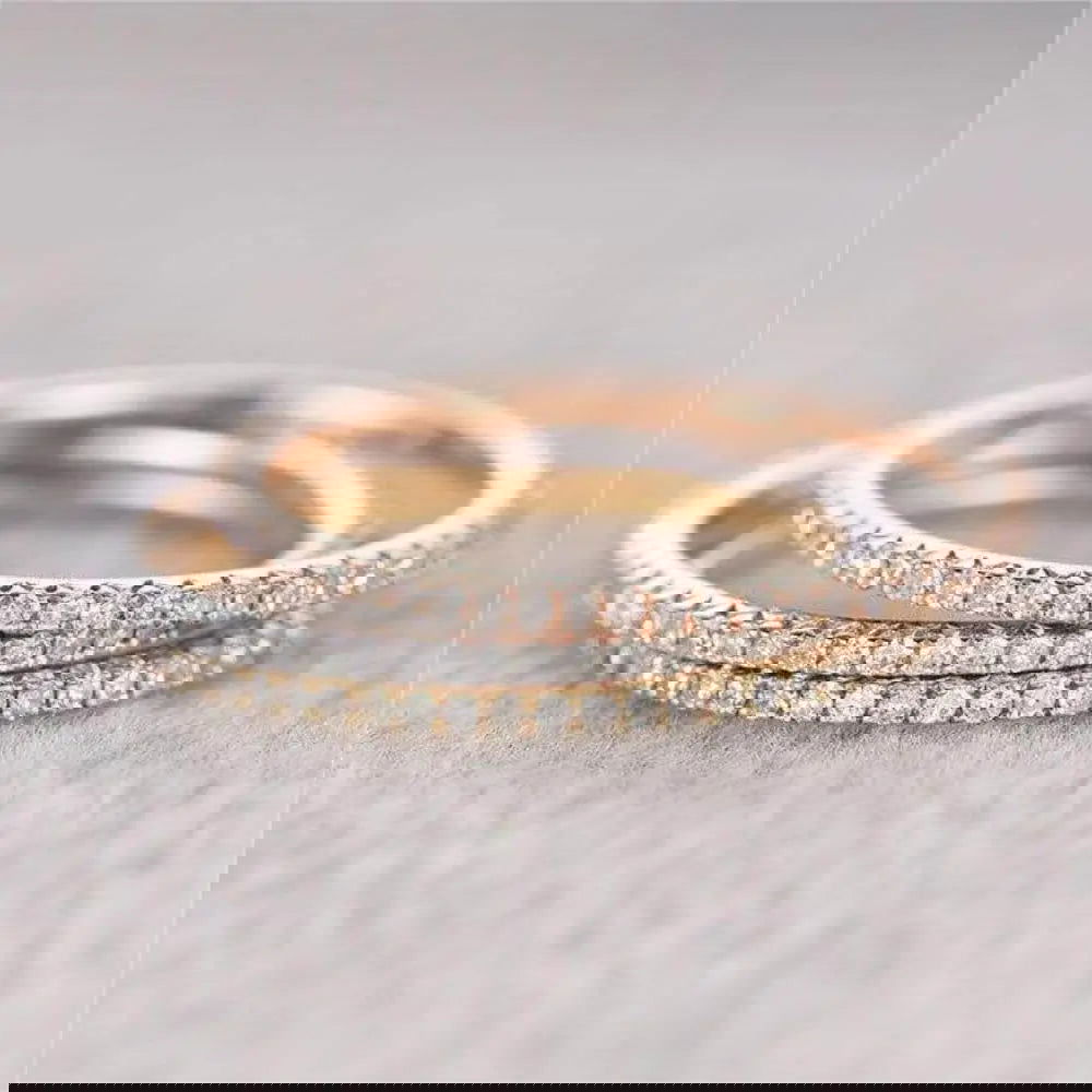 Stackable Pave Diamante Infinity Ring – Silver or 18k Gold Plated, Hypoallergenic, Custom Fit - Ra The Boutique - 