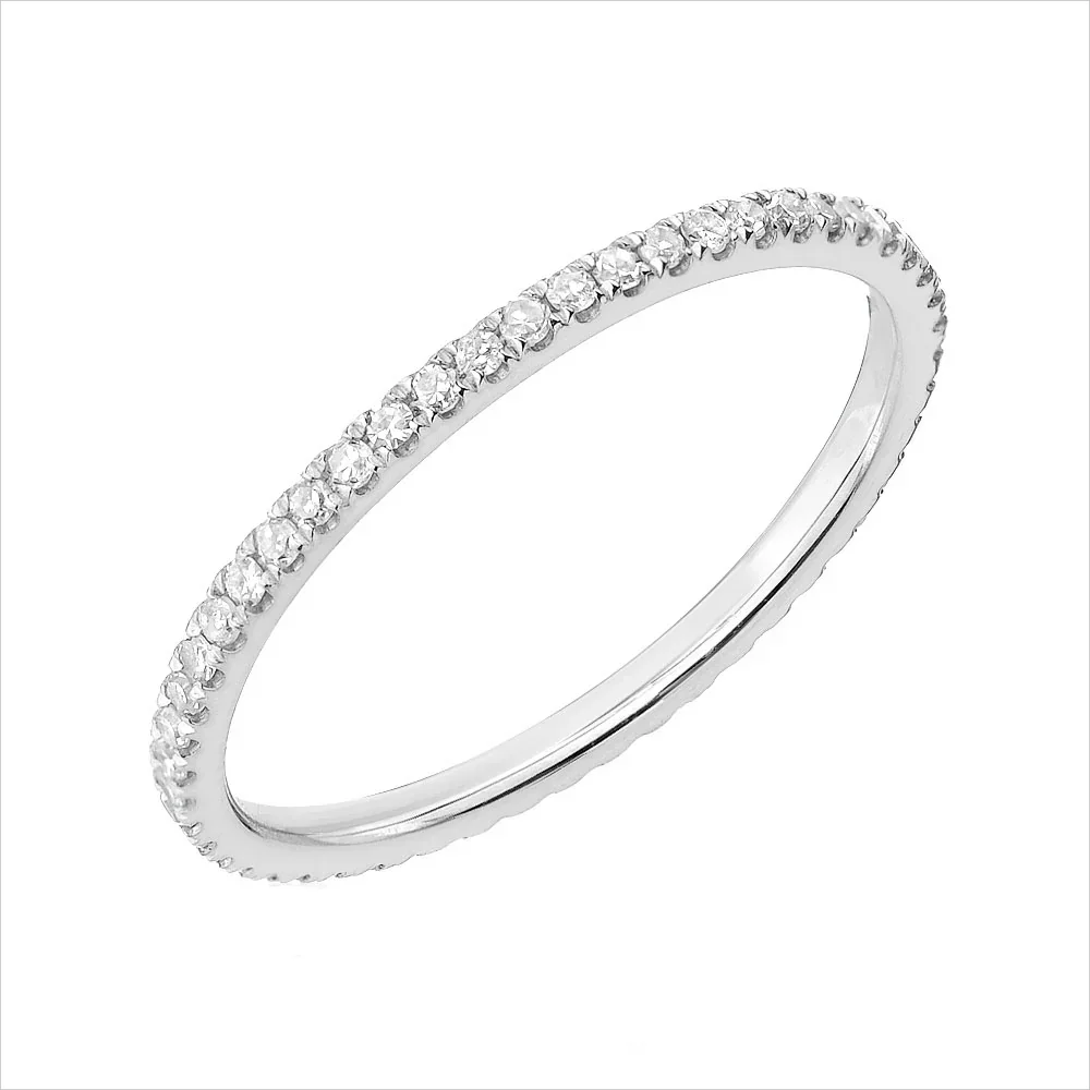 Stackable Pave Diamante Infinity Ring – Silver or 18k Gold Plated, Hypoallergenic, Custom Fit - Ra The Boutique - 