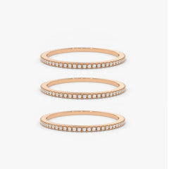 Stackable Pave Diamante Infinity Ring – Silver or 18k Gold Plated, Hypoallergenic, Custom Fit - Ra The Boutique - 