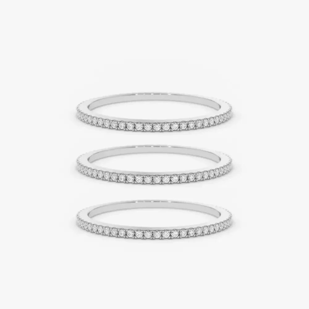 Stackable Pave Diamante Infinity Ring – Silver or 18k Gold Plated, Hypoallergenic, Custom Fit - Ra The Boutique - 