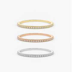 Stackable Pave Diamante Infinity Ring – Silver or 18k Gold Plated, Hypoallergenic, Custom Fit - Ra The Boutique - 