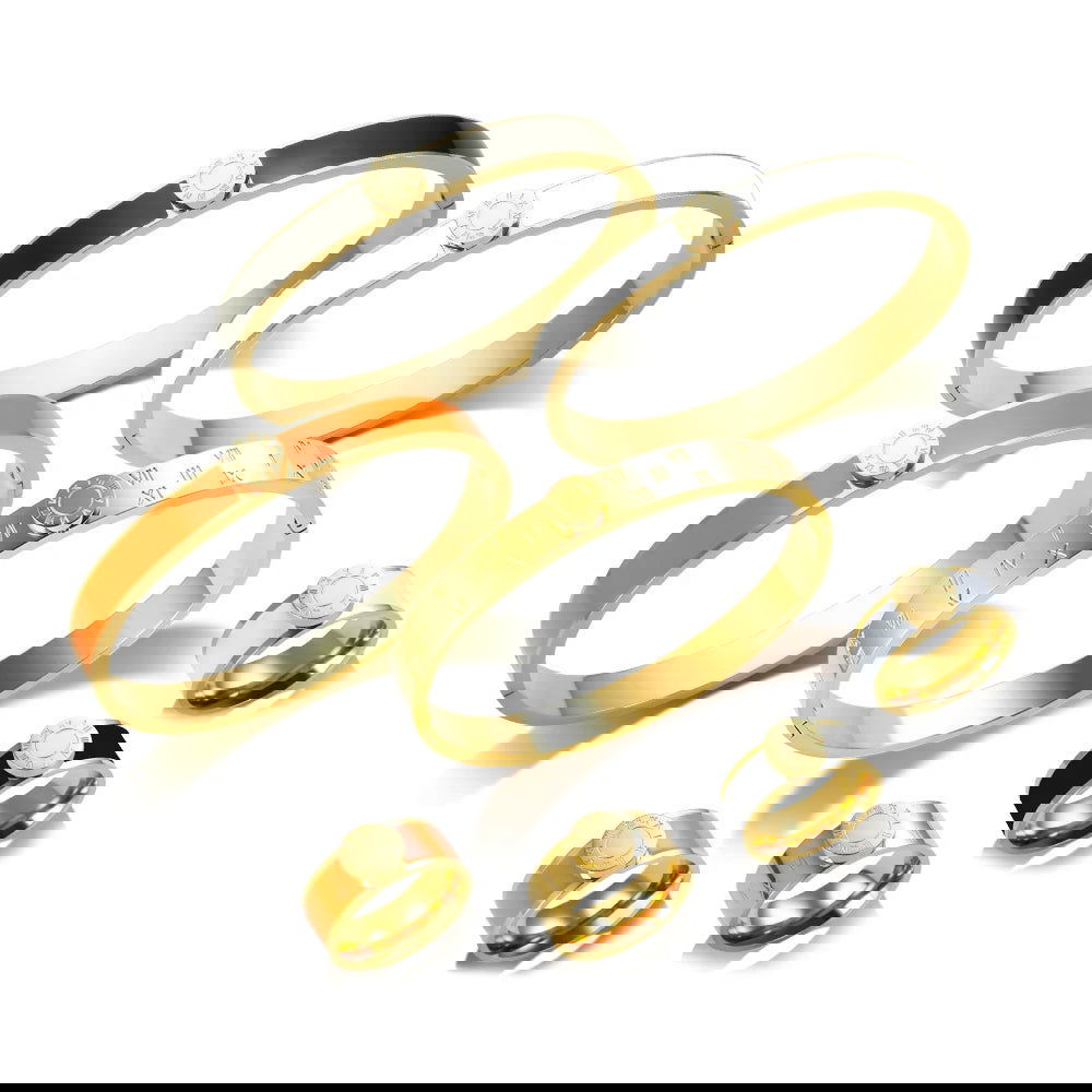 Stainless Steel and Enamel Bracelet and Ring Set - Ra The Boutique