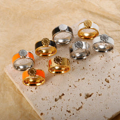 Stainless Steel and Enamel Bracelet and Ring Set - Ra The Boutique