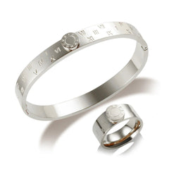 Stainless Steel and Enamel Bracelet and Ring Set - Ra The Boutique