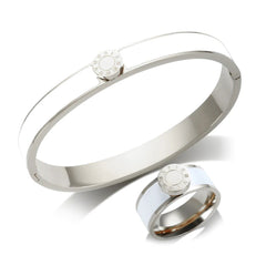 Stainless Steel and Enamel Bracelet and Ring Set - Ra The Boutique