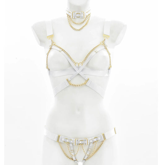 Temptress Body Cage Harness Festival Set with Choker - Ra The Boutique