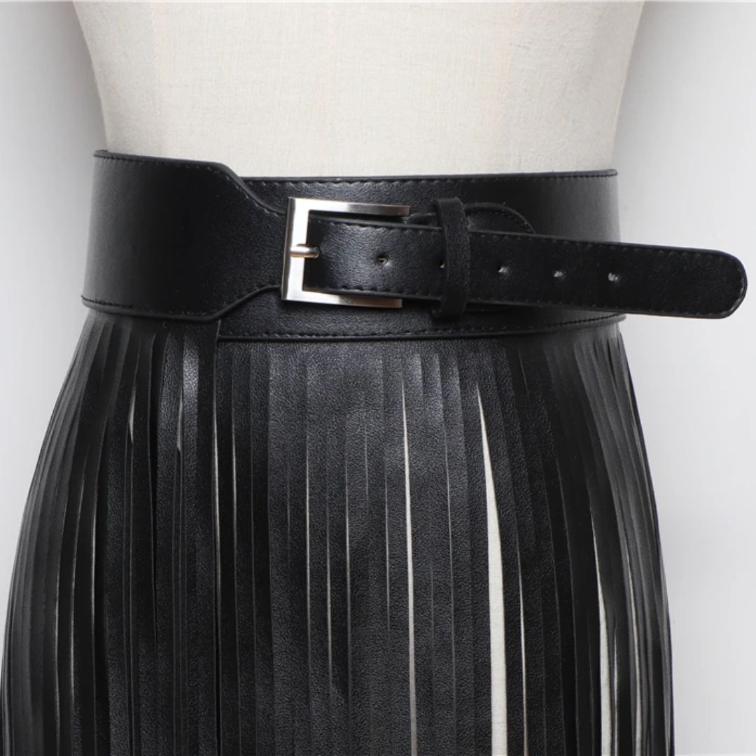 Vegan Leather Fringe Belt Accessory - Ra The Boutique