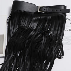 Vegan Leather Fringe Belt Accessory - Ra The Boutique