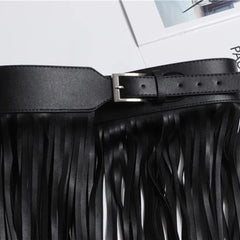 Vegan Leather Fringe Belt Accessory - Ra The Boutique