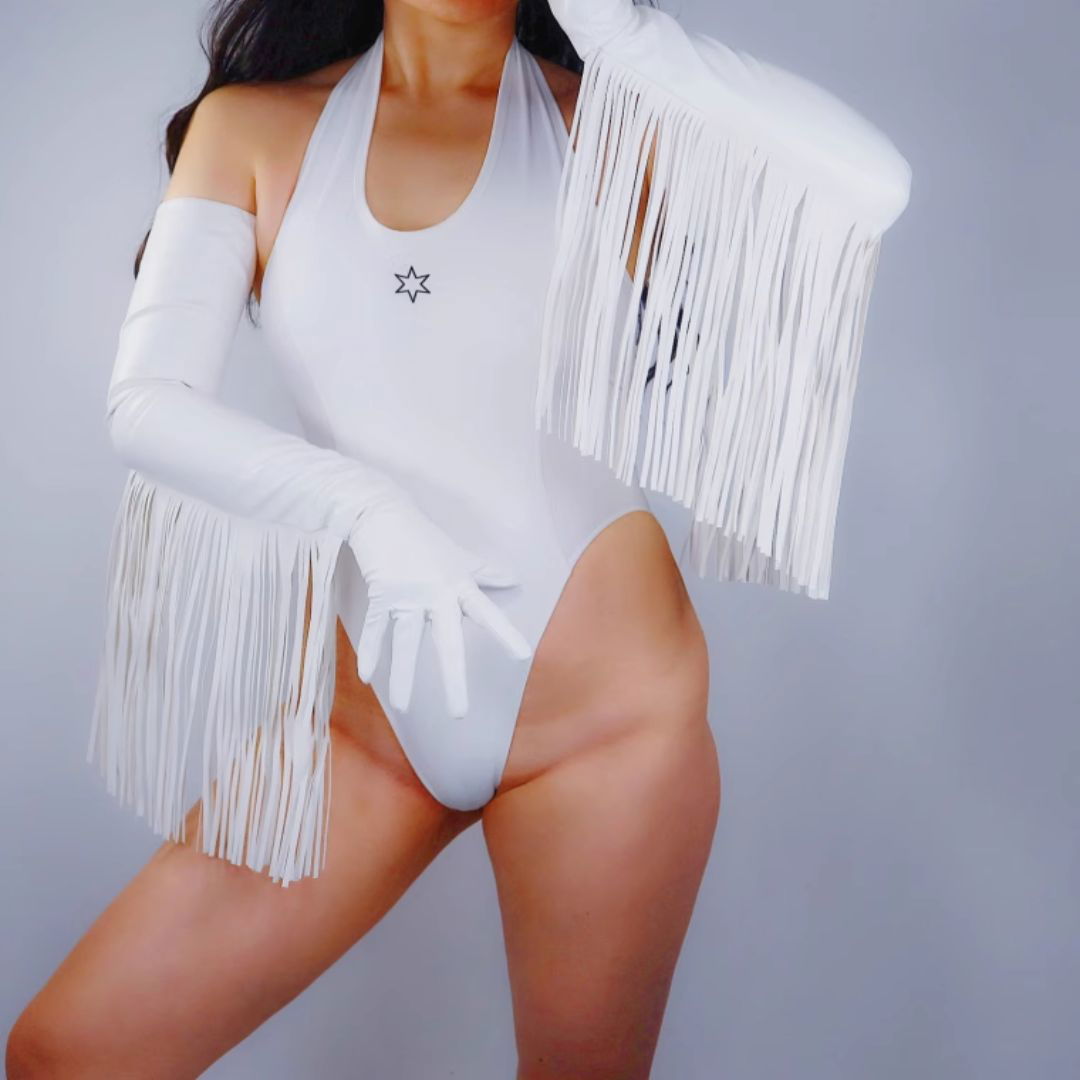 Vegan Leather Max Fringe Gloves - Ra The Boutique
