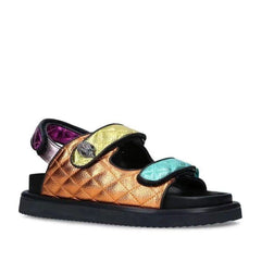 Vegan Leather Metallic Open Toe Strap Sandals - Ra The Boutique