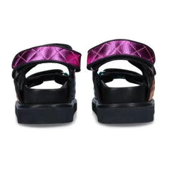 Vegan Leather Metallic Open Toe Strap Sandals - Ra The Boutique