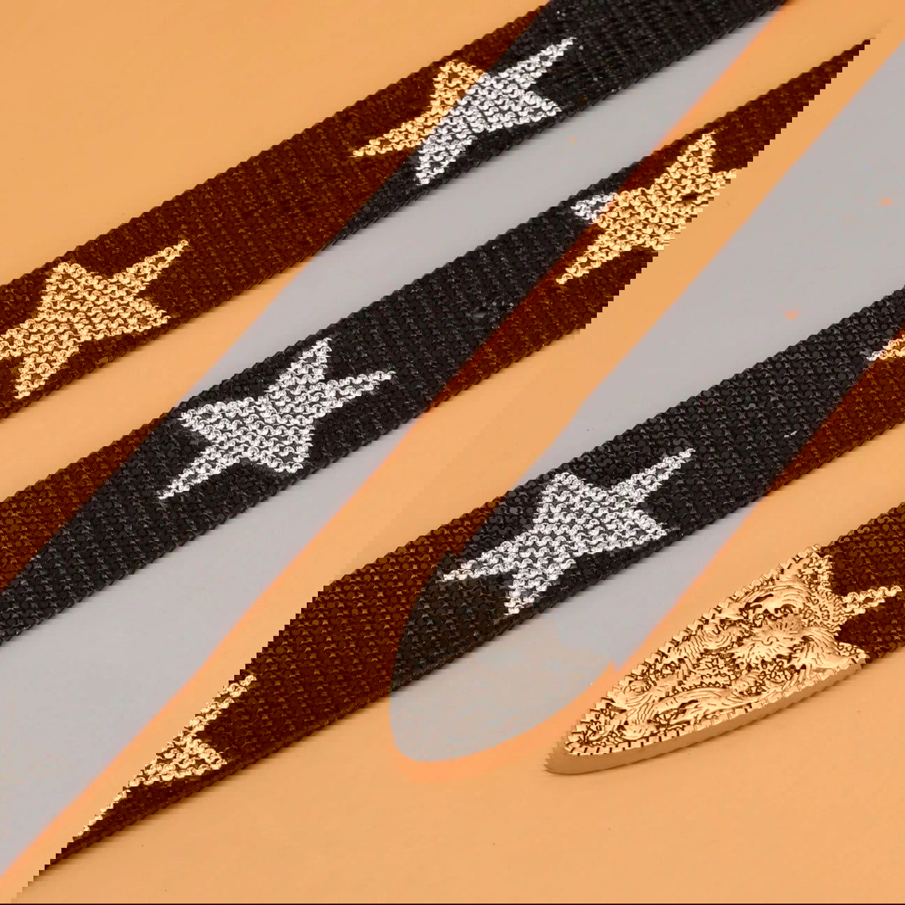 Vegan Leather Star Diamante Western Belt - Ra The Boutique