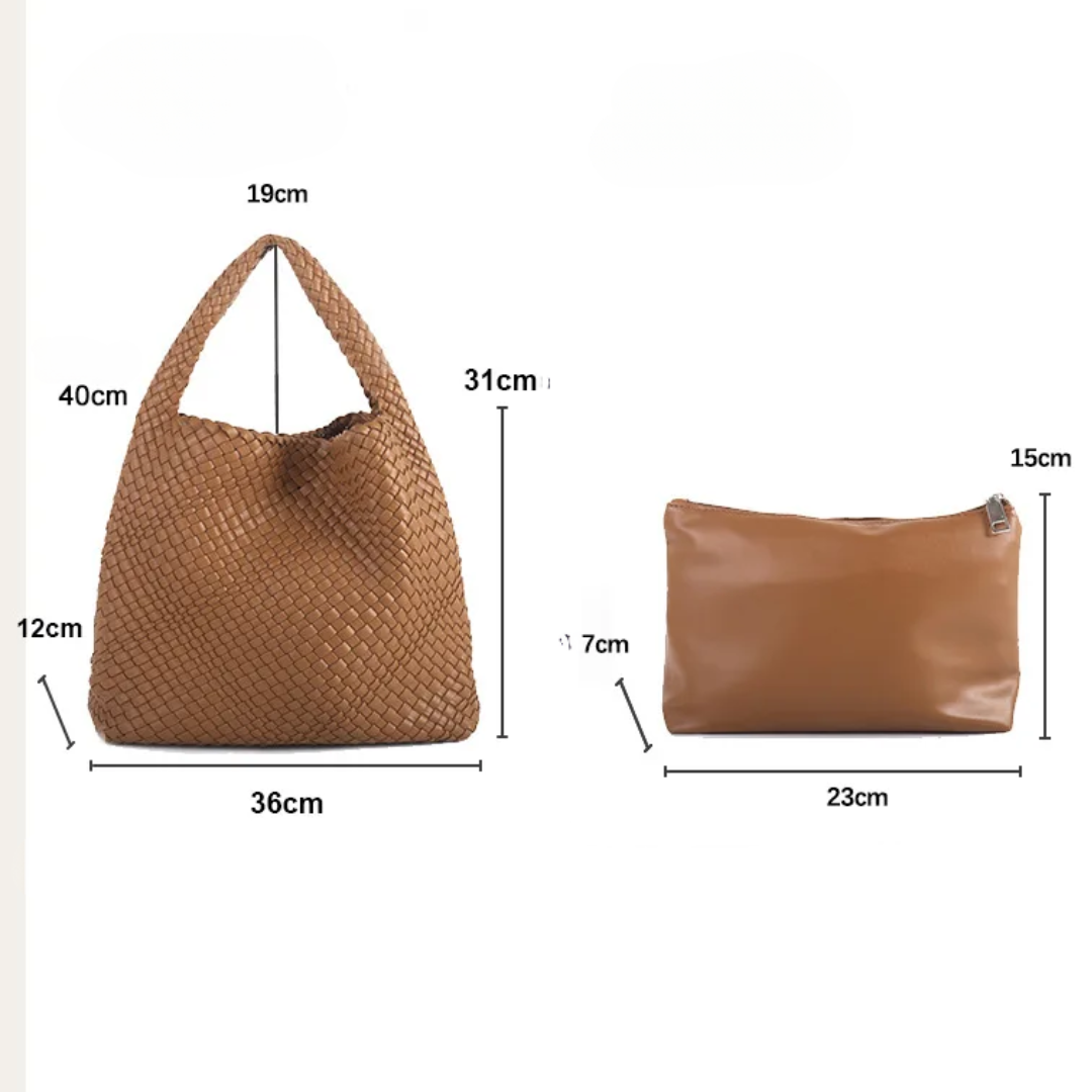Woven Vegan Leather Tote Bag - Ra The Boutique
